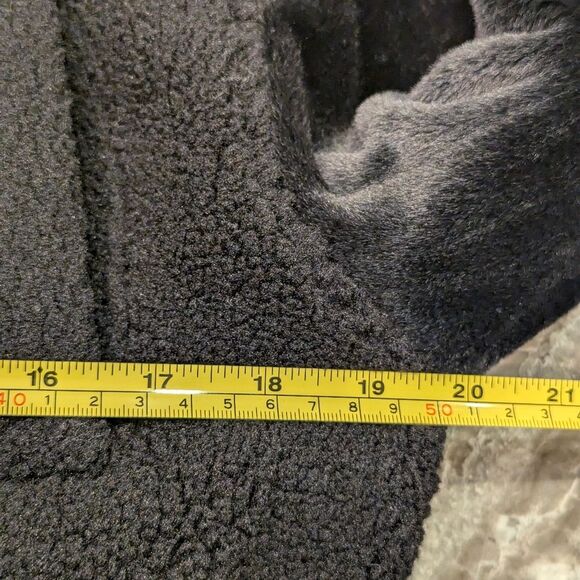 New Eden Society Womens Black sherpa Jacket Coat snap button Pockets Hooded sz S - Picture 12 of 12